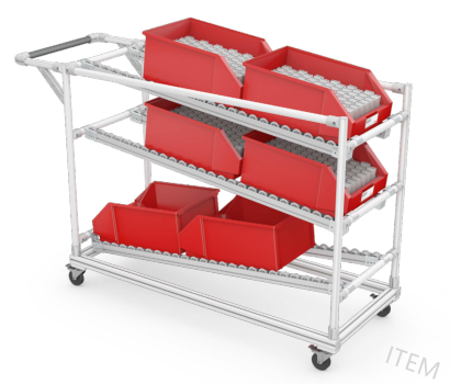 Maneuverable mobile FIFO transport vehicle