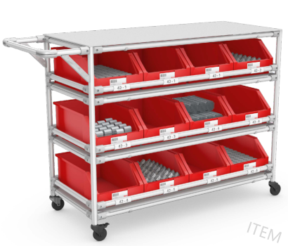 Material truck with work surface