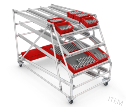 Back-conveying FIFO material supply vehicle
